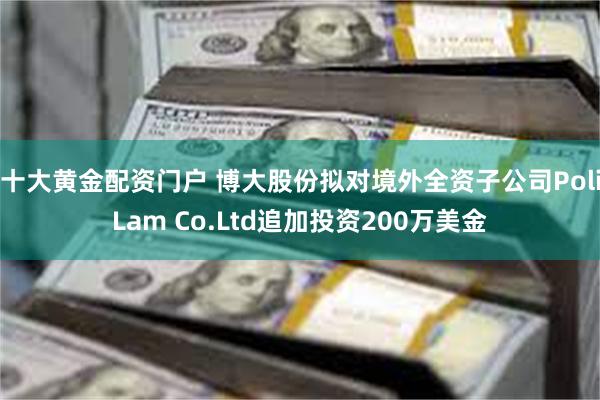 十大黄金配资门户 博大股份拟对境外全资子公司PoliLam Co.Ltd追加投资200万美金