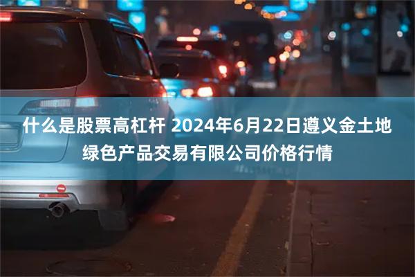 什么是股票高杠杆 2024年6月22日遵义金土地绿色产品交易有限公司价格行情